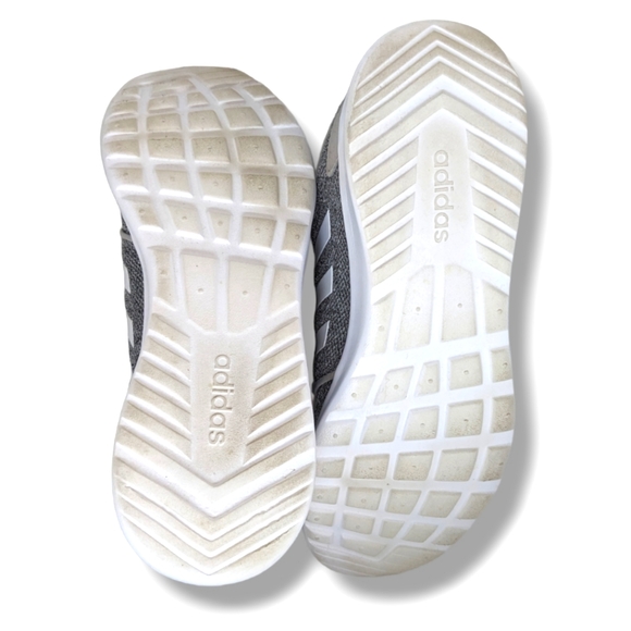 adidas | Cloud Foam Grey & White Knit Lace-Up Running Shoes Women's Size 8 - Picture 5 of 5